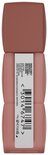 Bruin getinte lippenstift met productinformatie en streepjescode.