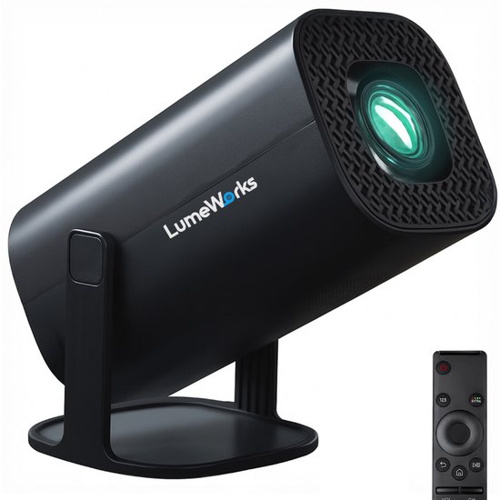 LumeWorks Orion Pro Mini Beamer - 4K Support - Smart TV - Projector - Android 11 - Home Cinema - Zwart
