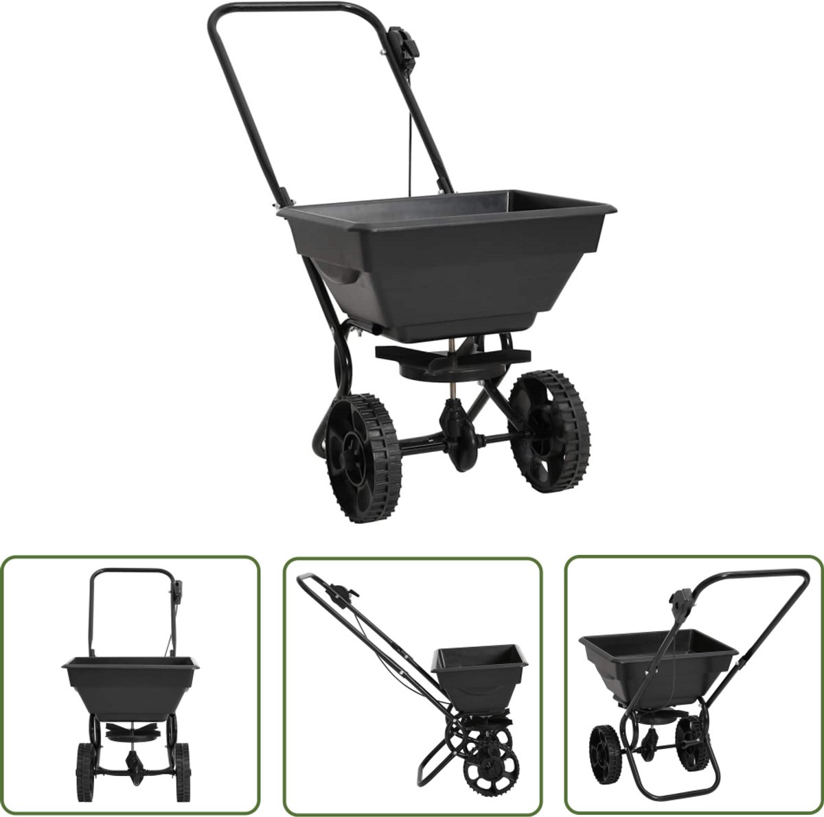 Bol.com vidaXL Strooiwagen - Tuinwerktuigen - Strooiwagen duwmodel 15 L 80x46x75 cm PVC en staal - Handzame Strooiwagen - Strooi... aanbieding