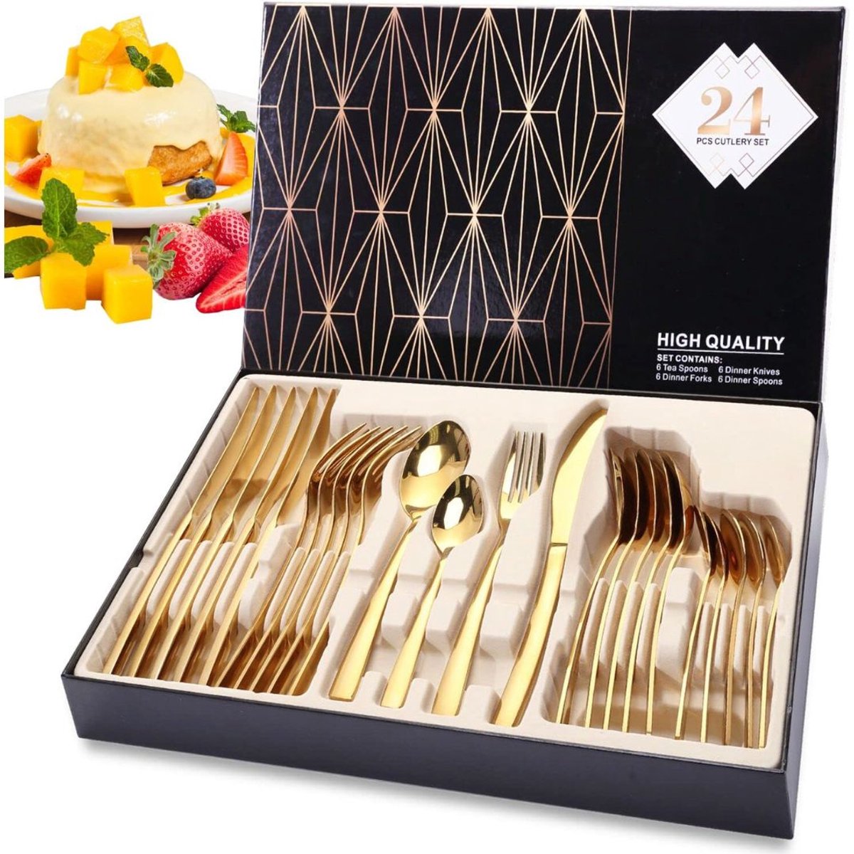 DailySupplies® Bestekset 6 Persoons - Serviesset - 24-Delig