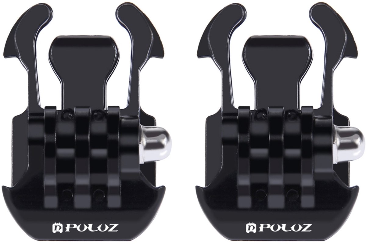 2 PULUZ horizontale oppervlakte snelsluiting voor GoPro Hero11 zwart/HERO10 zwart /9 zwart /8 zwart / 7/6/5/5 sessie /4 sessie / 4/3 + / 3/2/1,DJI Osmo Action en andere bewegingscamera's