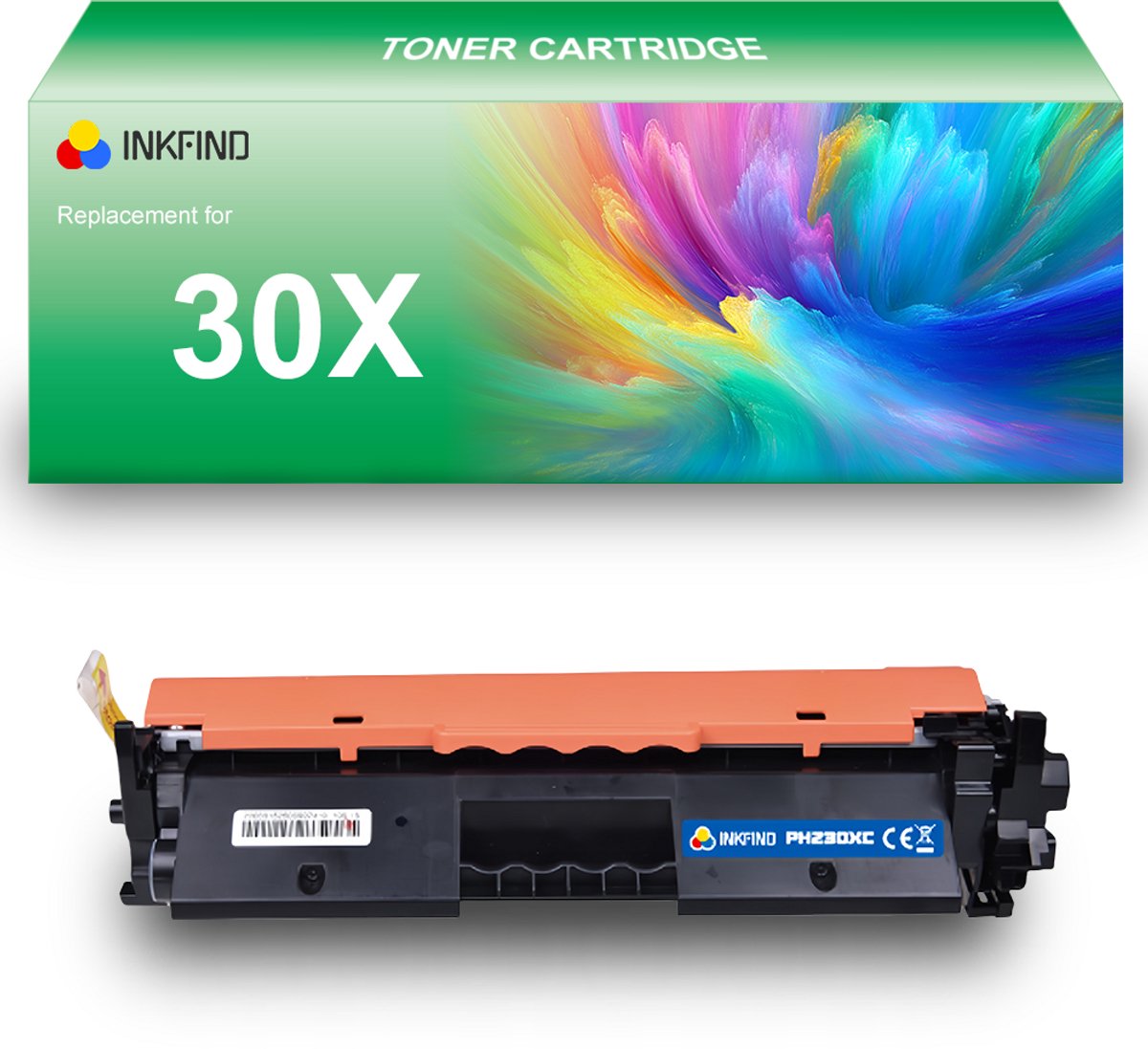 INKFIND 30X (CF230X) Tonercartridge compatibel met HP 30X CF230X - 1-pack Zwart