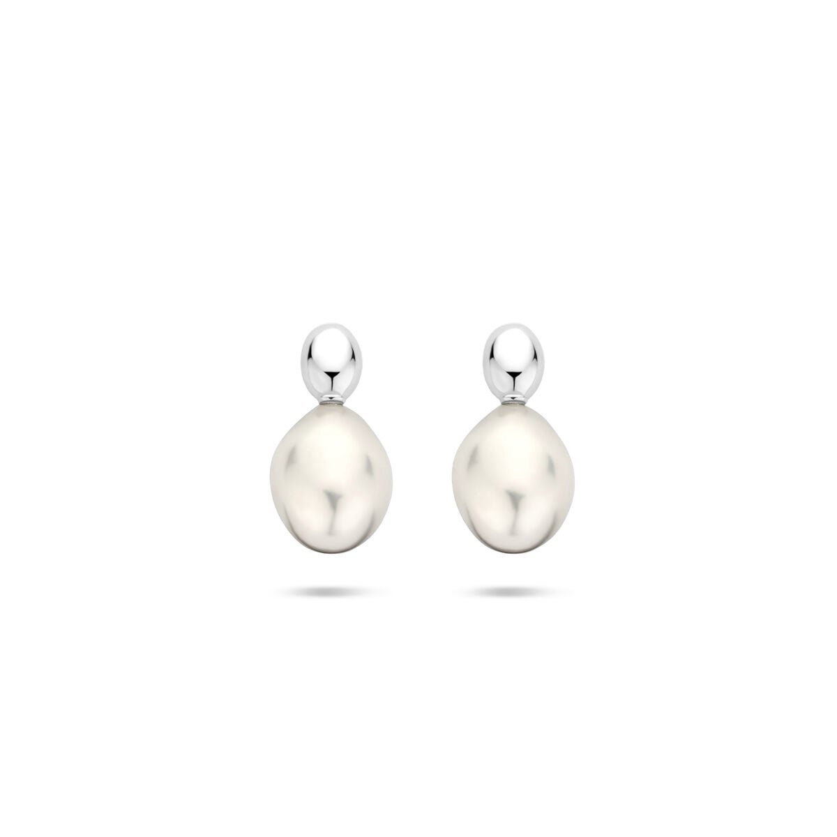 Zilveren gerhodineerde oorknoppen parel 13 mm - 1340792