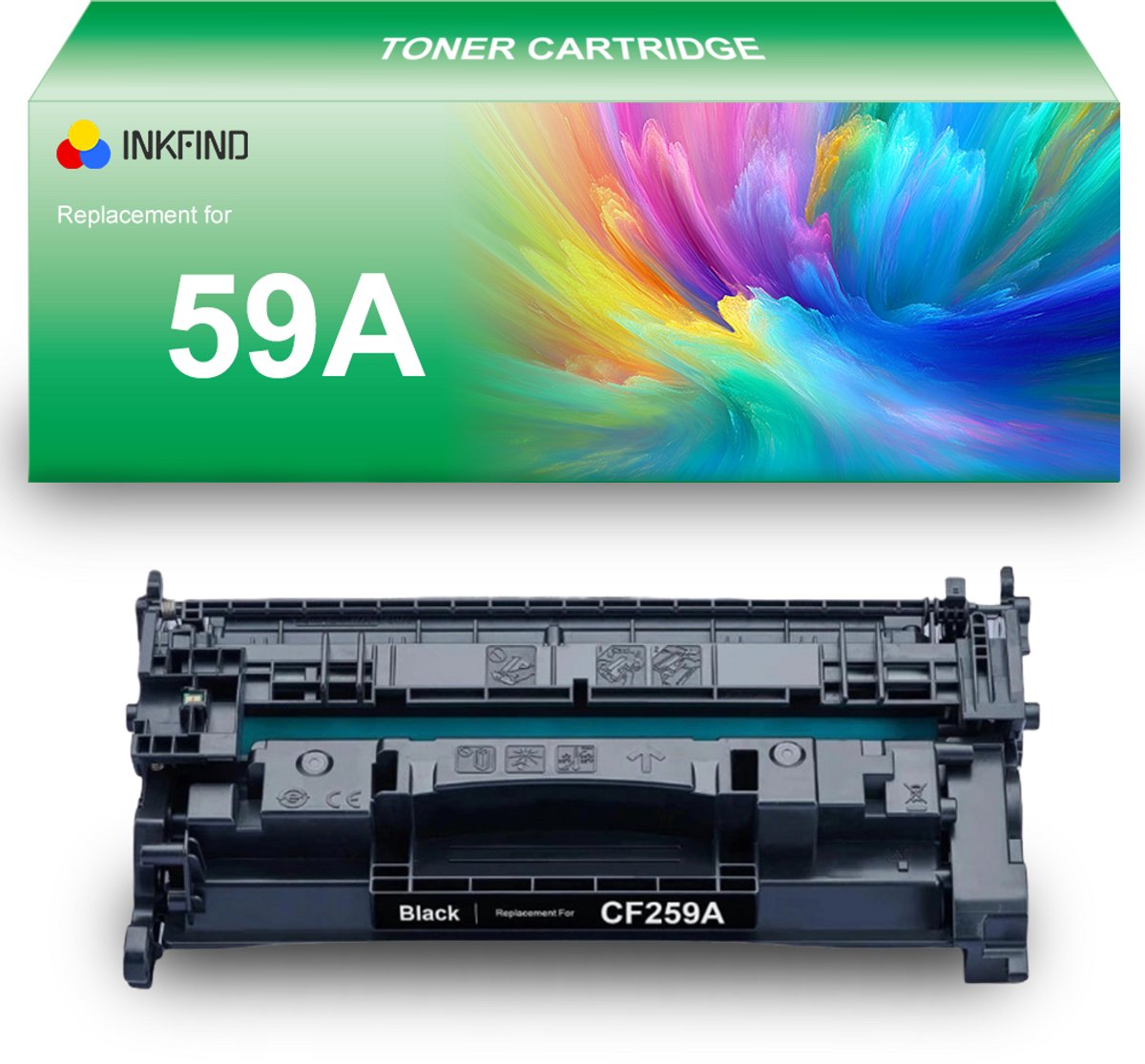 INKFIND 59A tonercartridge compatibel met HP 59A CF259A - 1-pack Zwart