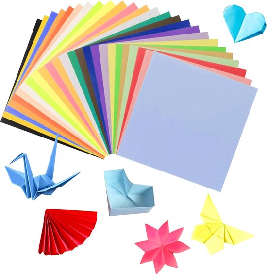300 Feuilles Papier Origami - 3 Tailles (20x20,15x15,10x10 Cm) - 20 Couleurs - 70 G/m² - Idéal Bricolage, Pliage, Activités Enfants - 4