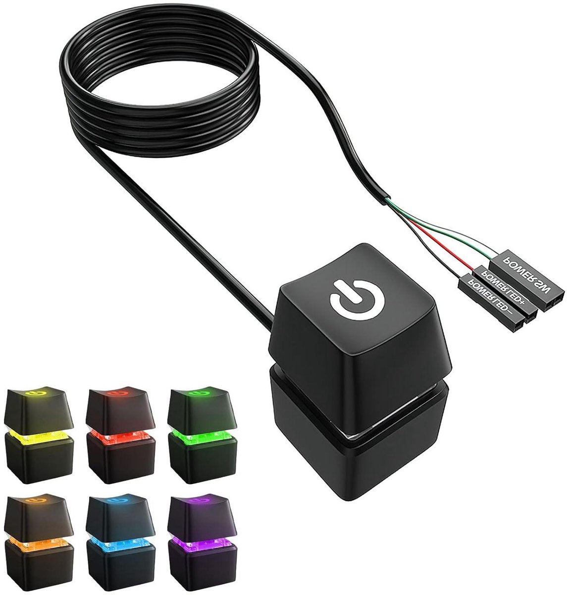 Allecto Premium - PC Power Button Schakelaar voor desktopcomputers met Afstandsbediening - Aan/Uit Schakelaar voor pc-moederbord - 2m Verlengkabel