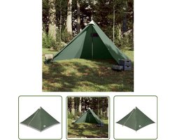 vidaXL Familietent - Tipitent - Tipitent voor gezin 7-persoons waterdicht groen - Campingtent - Outdoor - Vakantie