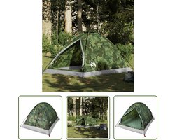 vidaXL Campingtent - Koepeltent - Koepeltent 2-persoons waterdicht camouflage - Tweepersoons Tent - Waterdicht Tent - Camouflage Tent