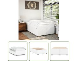 vidaXL Houten Bed - Bedframe - Bedframe zonder matras 120x190 cm kunstleer wit - Slaapcomfort - Slaapkamers - Design Bed