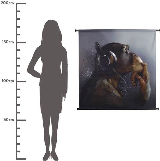 Tapisserie murale HD Collection Singe Casque audio 3x105x102cm