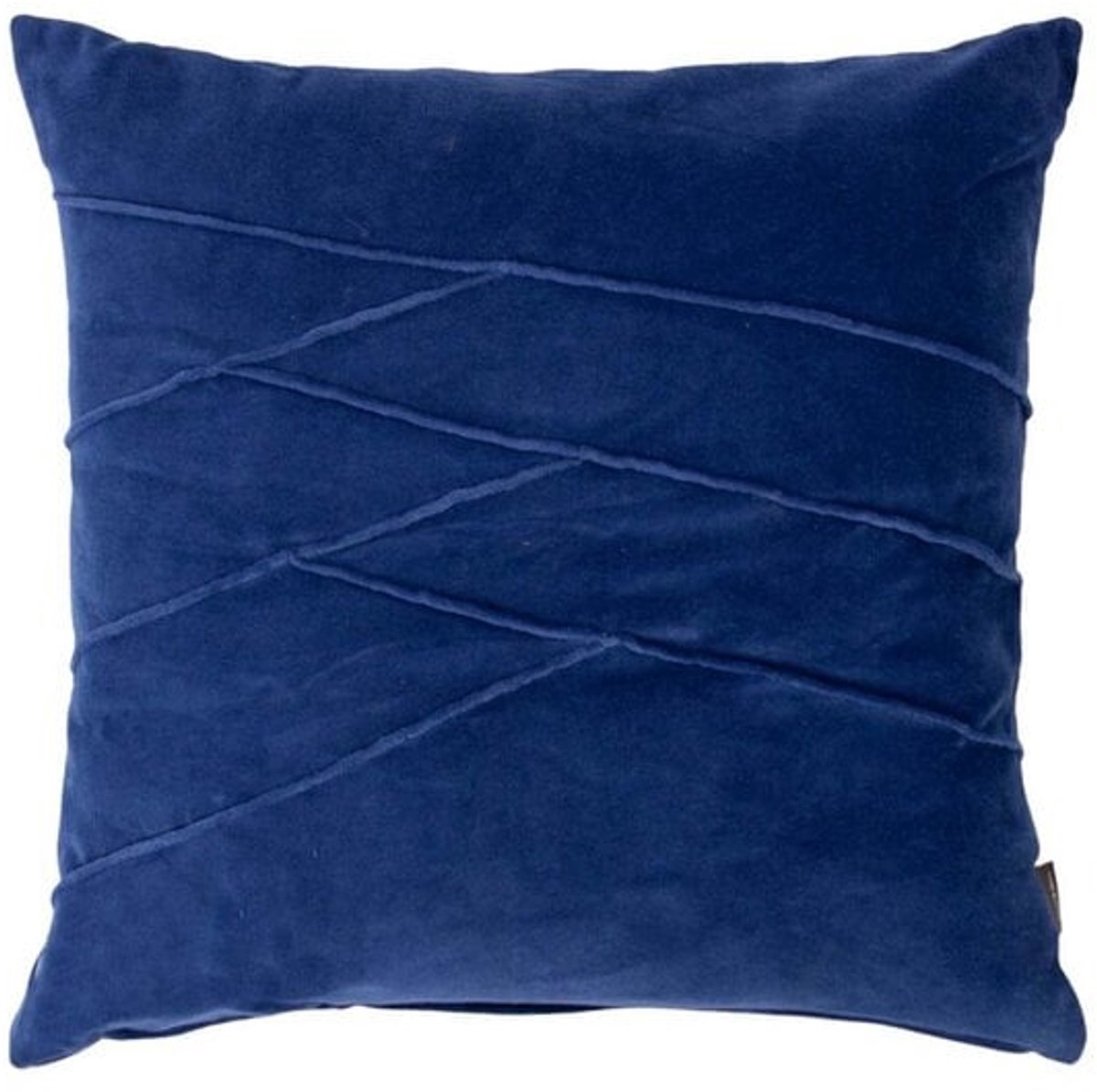 Linen & More fluweel blauwe sierkussen 45 x 45 cm