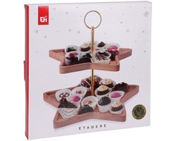 Etagere Ster Bamboe 2-laags - Kerstdecoratie