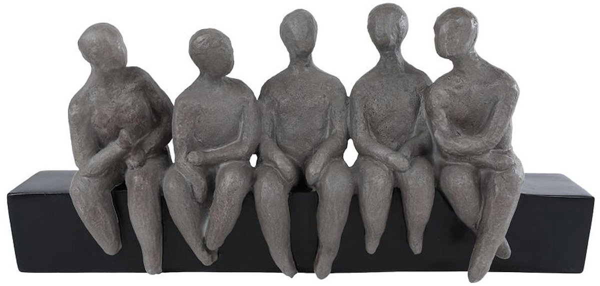 Sculptuur Sitting People decoratie beeld multicolor polyresin 40,5x9x19 cm.