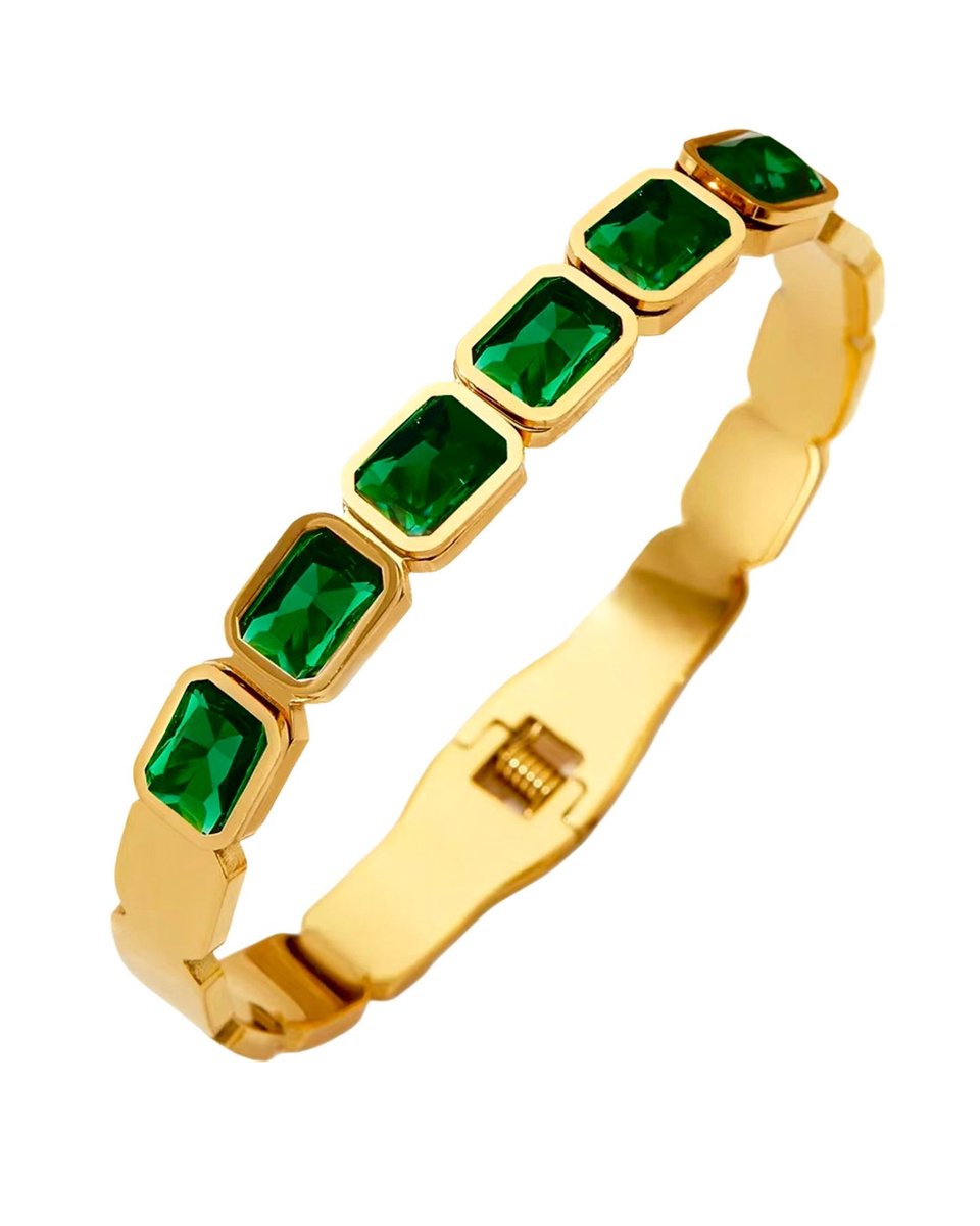 Cliste Couture - Peridot Armband - 18k Verguld - Roestvrij staal - Waterproof - Sieraden voor vrouwen - cadeau - Verstelbaar - Armband Dames