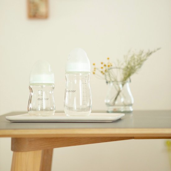 Mininor - glazen zuigfles - glazen babyfles - duurzame babyfles - 160ml van Merkloos — afbeelding 2