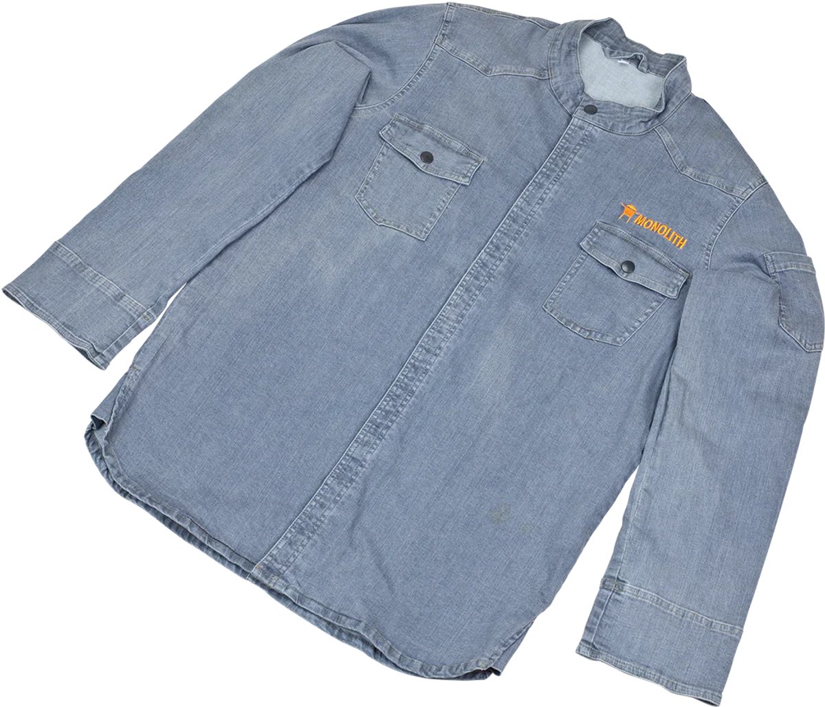 Monolith Chef's Jacket M – Antracietgrijze Koksjas van Robuust Katoen met Geborduurd MONOLITH-logo – Professionele BBQ Jas