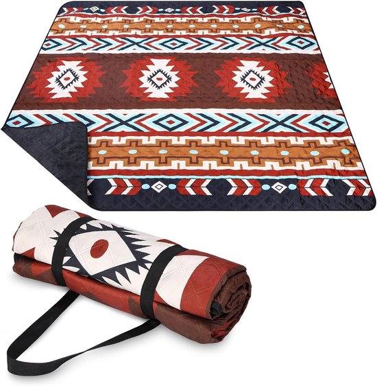 Qoosea Grote Waterdichte Picknickdeken 200x200 Cm – Opvouwbaar Voor Strand, Camping En Park