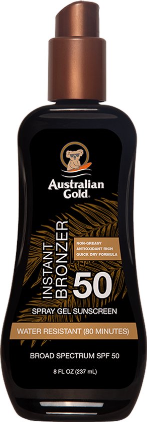 Australian Gold – SPF 50 Spray Gel met Bronzer