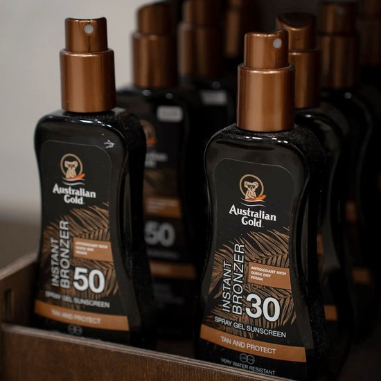 Australian Gold - SPF30 Spray Gel met Bronzer - 237 ML