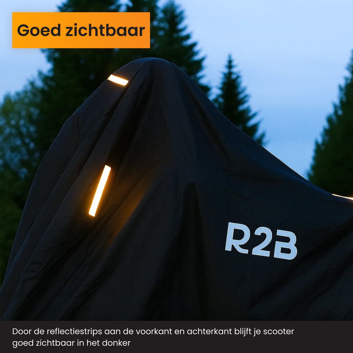R2B Scooterhoes & Motorhoes Waterdicht buiten - Universeel - Oxford 300D Waterdicht - Geschikt voor Windscherm - Scooter hoes incl. Opbergzak – foto 8