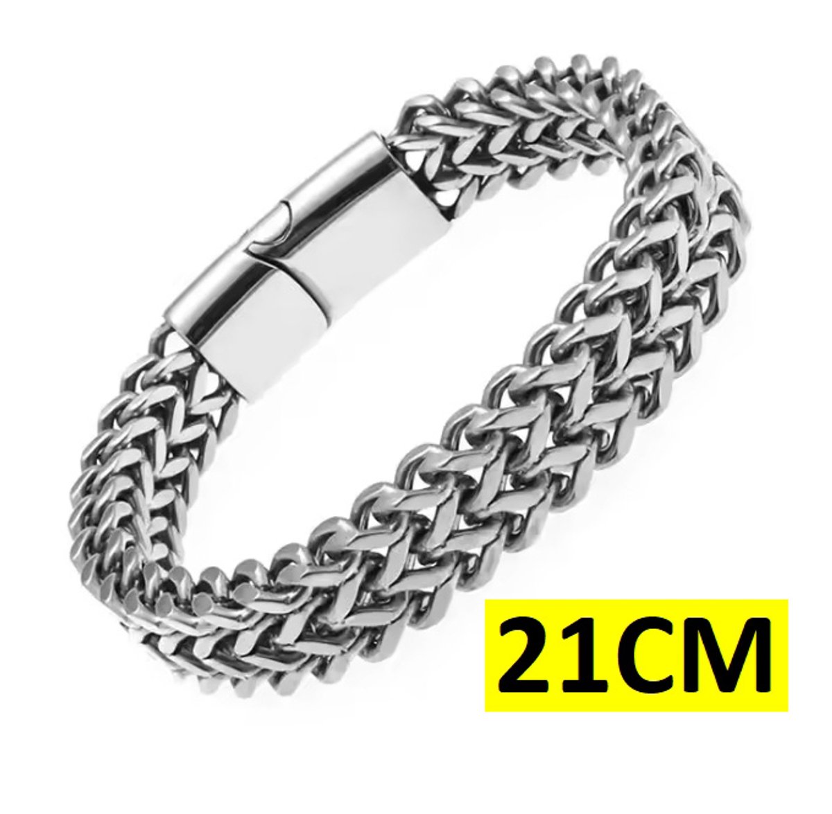 Actie4you® - Zware Stalen Konings armband - Heren Armband - Edelstaal - 6mm - 21cm