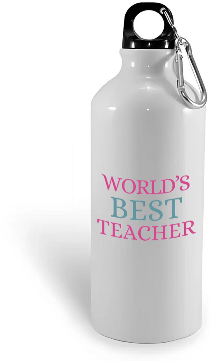 Hacebo® - World's best teacher waterfles - Juf - beste juf - school - verjaardagscadeau - afscheidscadeau - kado - water fles - 400ML