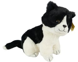 Sunkid Poes - Kat - Knuffel - Zwart wit - 40 cm hoog