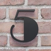 Huisnummer Broadway 5 zwart - Huisnummerbord - 10 cm - zelfklevend