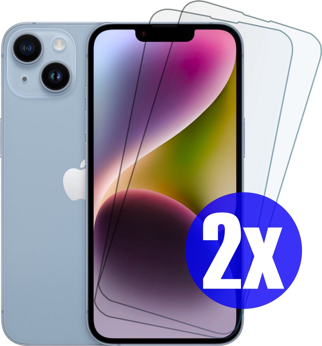 Screenprotector geschikt voor iPhone 14 Plus - Gehard Glas - Tempered Glass Armor Screen Cover - 2 Stuks