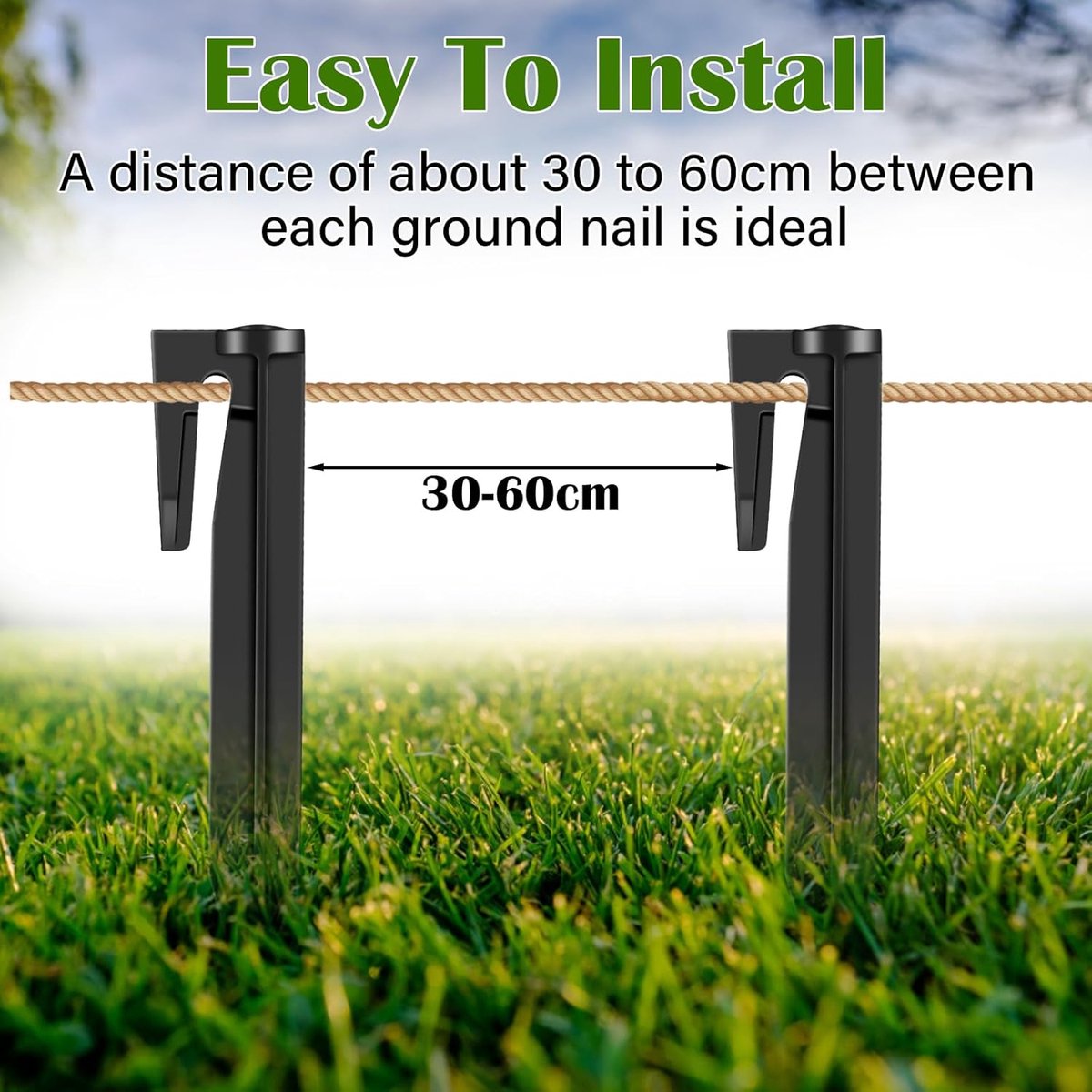 Afbeelding 2 van 40 Stuks Gronddoekpennen - Grondnagels - 8.5*2 Cm - Draadpennen / Haringen - Grondpennen Voor Grensdraad - Compatibel Met De Meeste Merken - Geschikt Voor Het Bevestigen Van Robotmaaierkabels - Accessoires Voor Robotgrasmaaiers