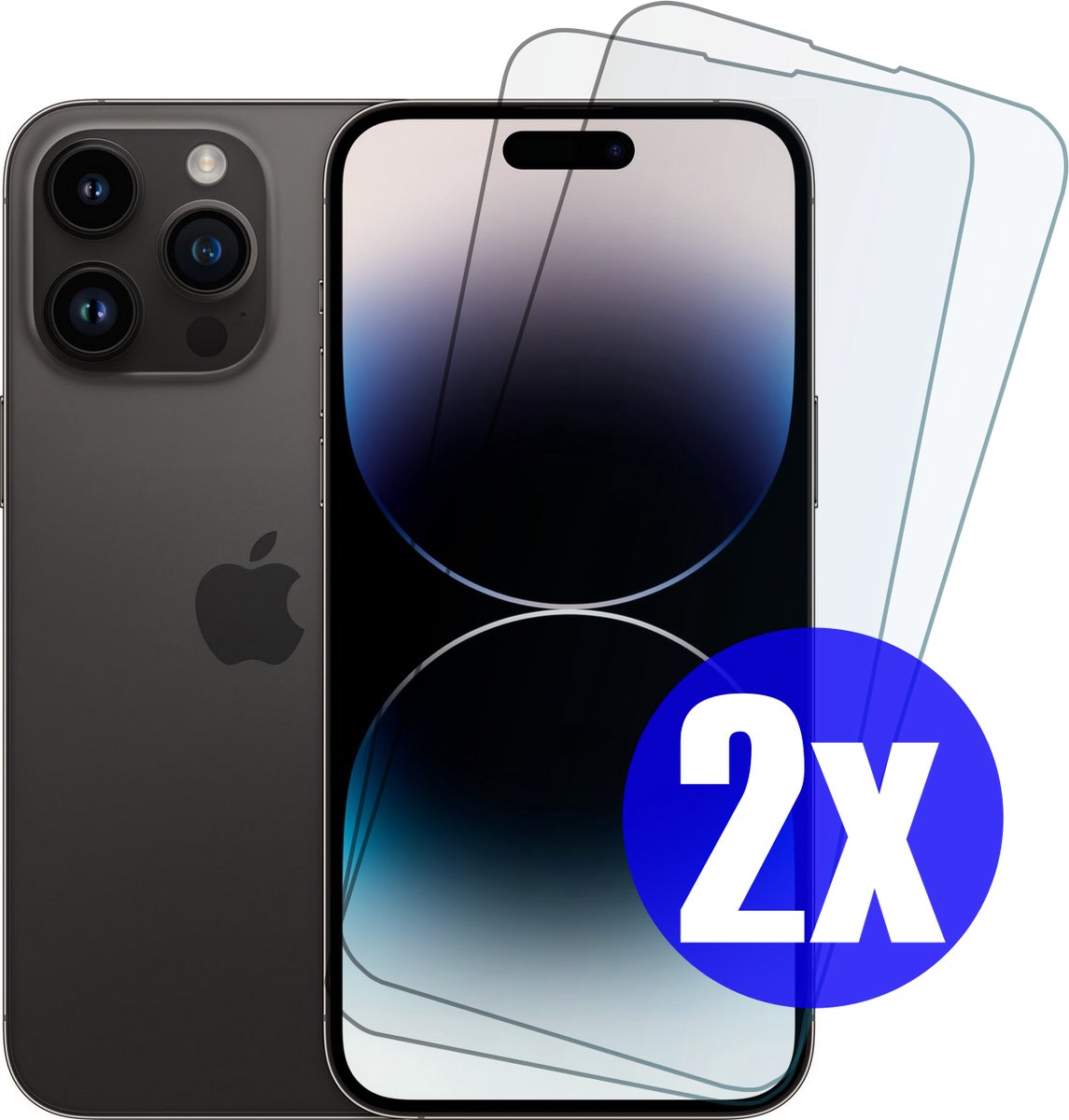 Screenprotector geschikt voor iPhone 14 Pro Max - Gehard Glas - Tempered Glass Armor Screen Cover - 2 Stuks