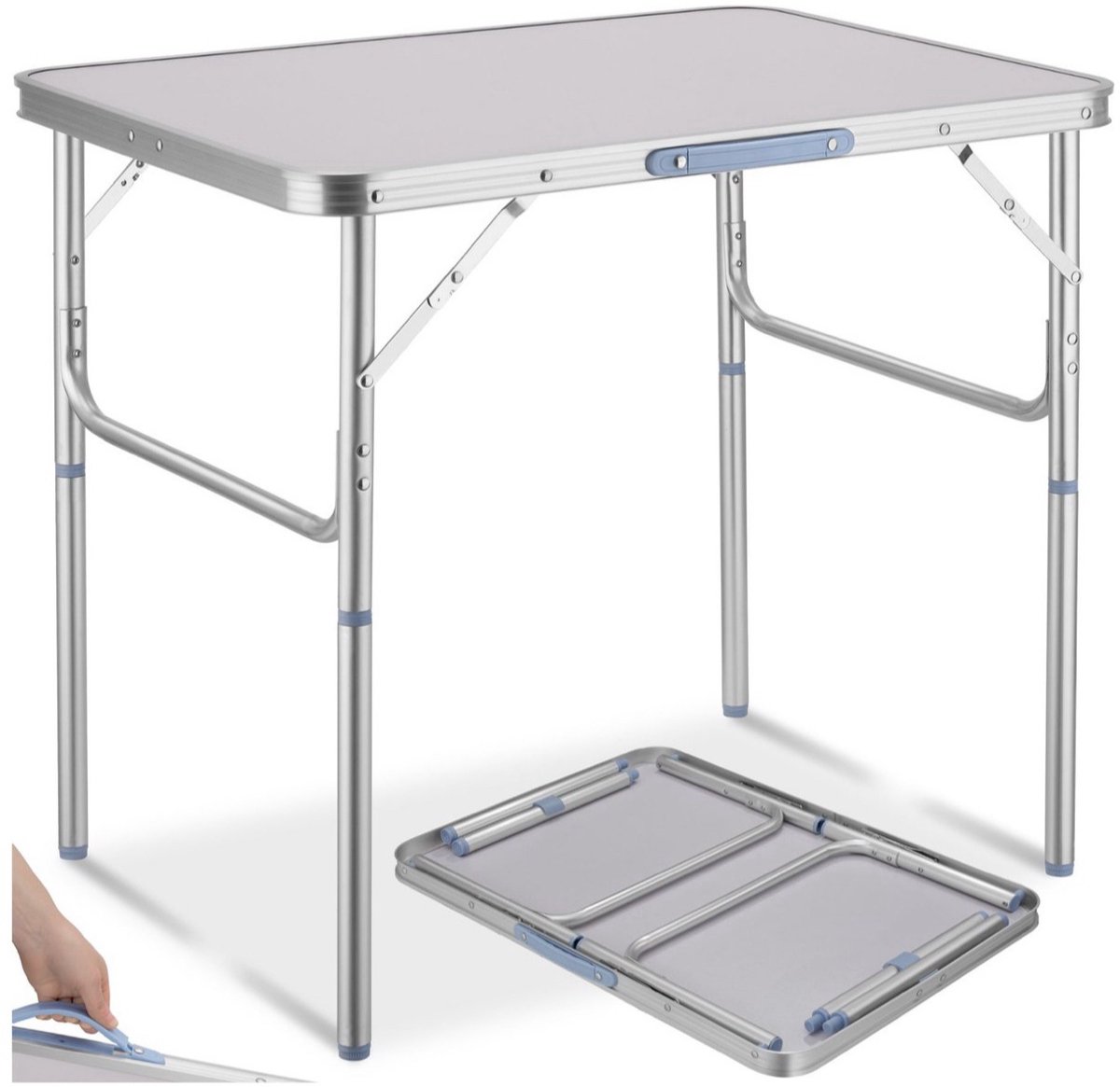 Draagbare Campingtafel 75x55x 56/26cm – Inklapbaar