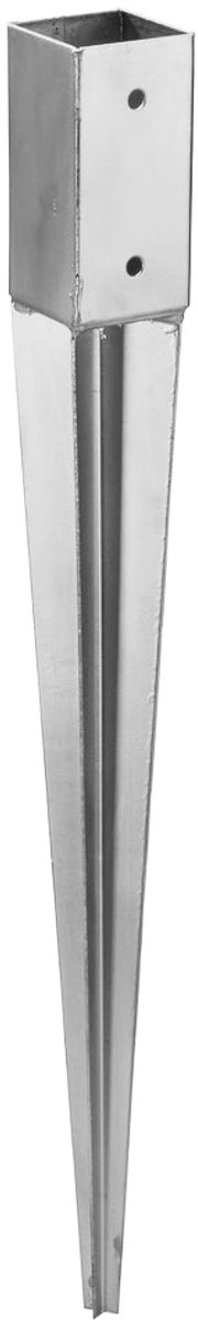 DOMAX - Paalhouder met Punt - 46x46 mm - Lengte 55 cm - Thermisch Verzinkt Staal - Slaganker