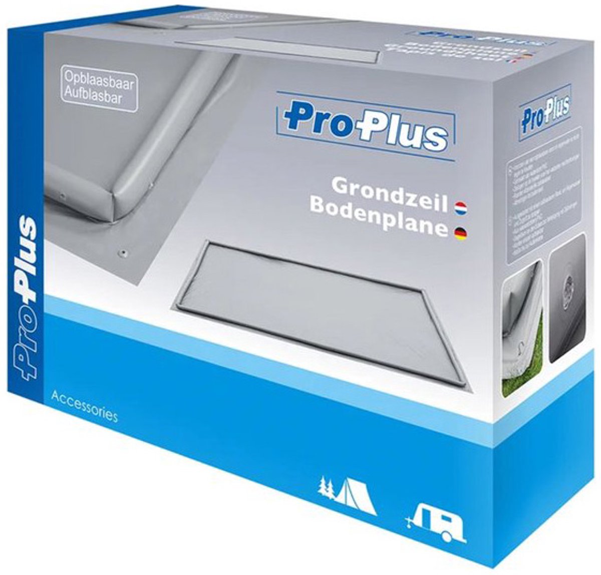 ProPlus Opblaasbaar Grondzeil - 2,50 x 6 m - Waterdicht PVC - Opblaasbare Rand - Grijs