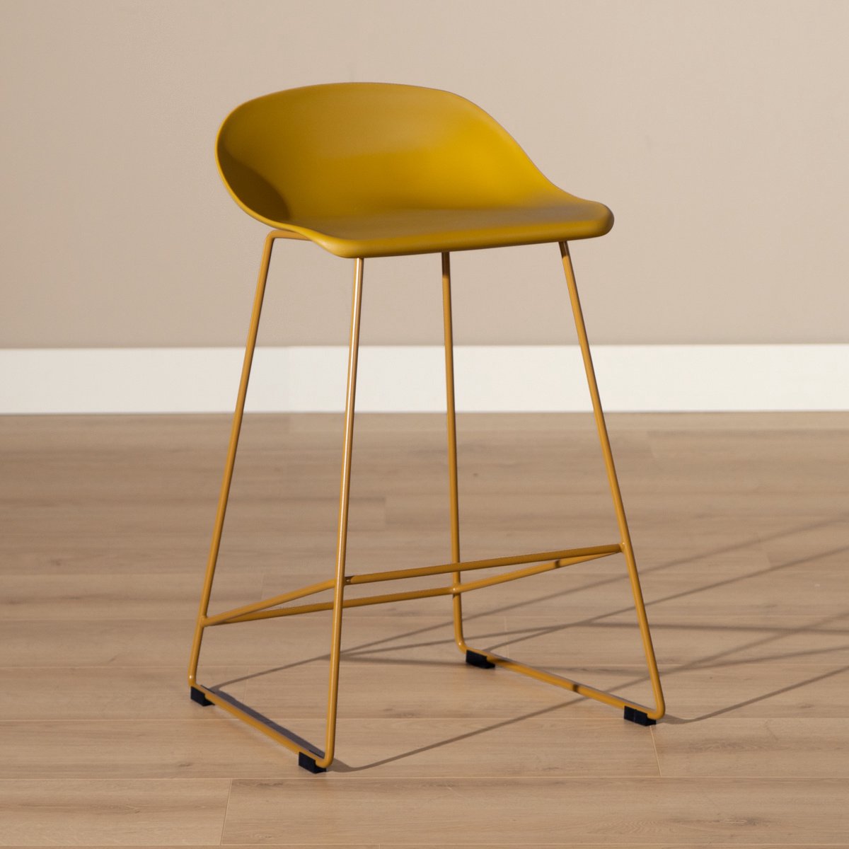 Bronx71 Livin24 Scandinavische Barkruk Ellen geel 66cm - barstoel