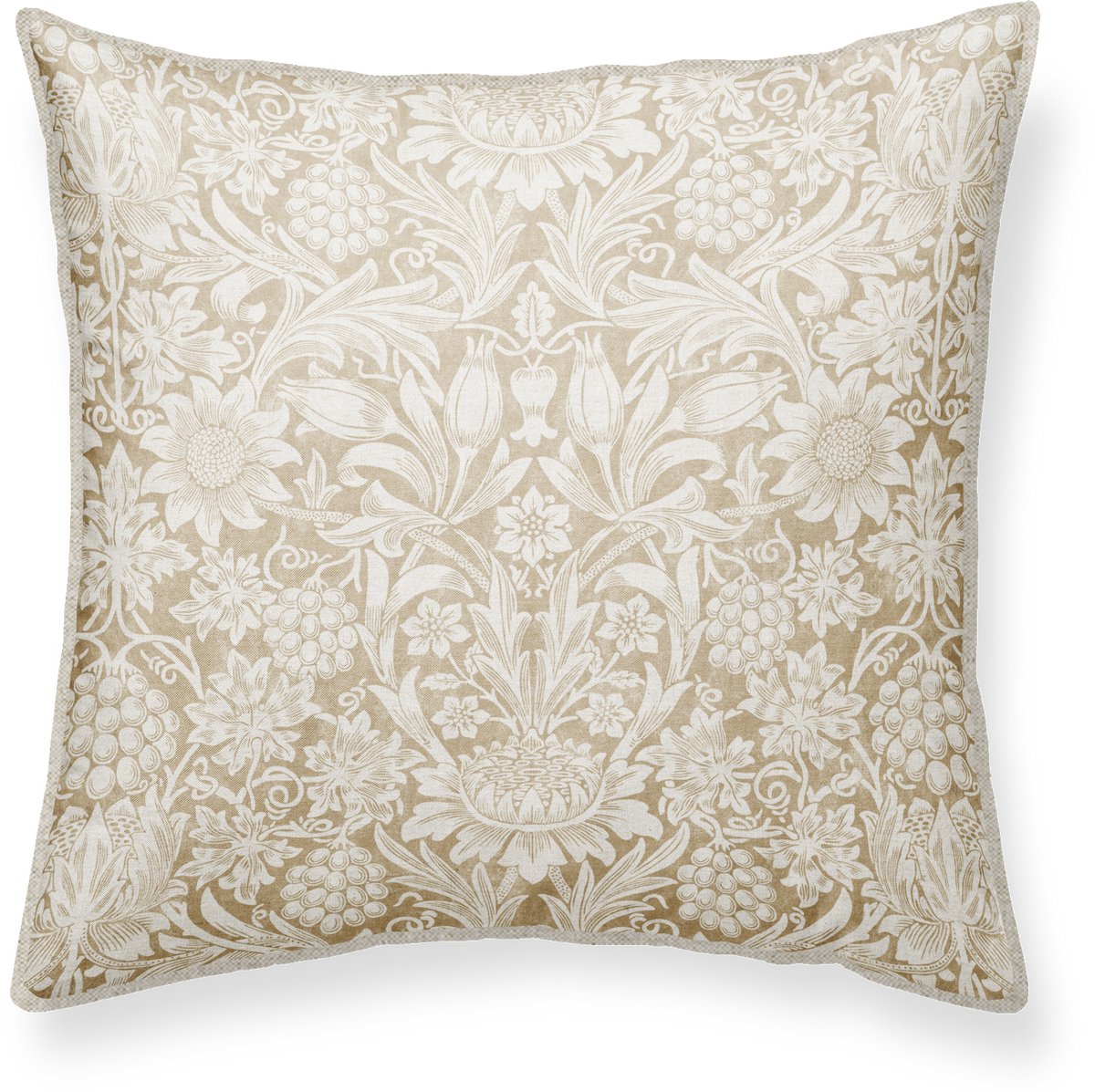 Sierkussen Beige 50x50 cm - William Morris - inclusief binnenkussen - vintage, warme tinten - Linen & Grace