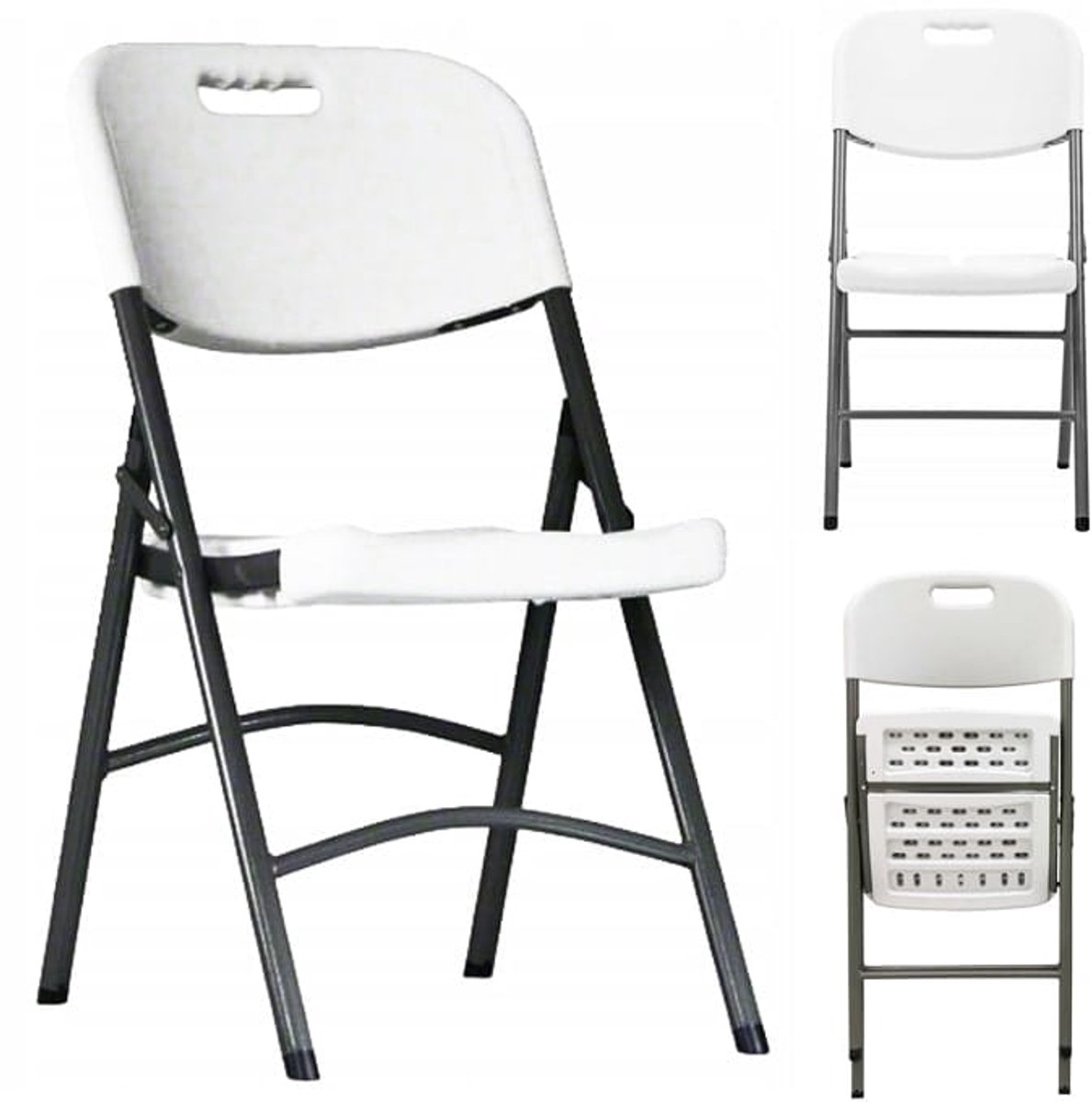 Ołer - Cateringstoelen - Wit - Inklapbaar - Staal