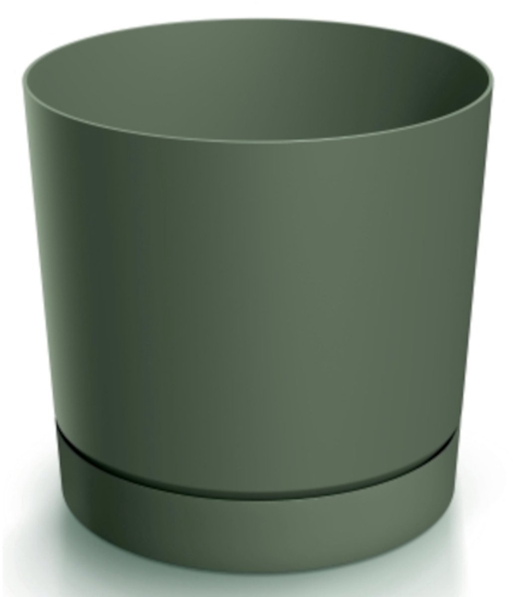 Pot met schotel, groen, pijnboom, 13 cm Tubo