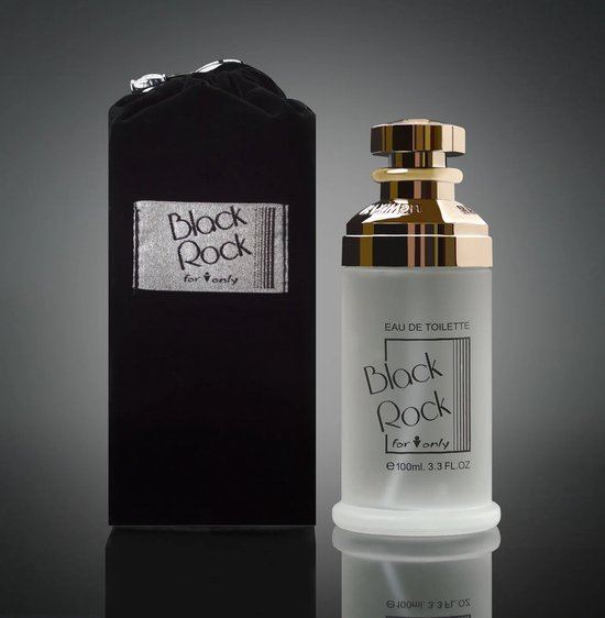 CADEAU TIP - Luxe Franse Eau de Parfum - Black Rock for men onley - een heerlijke Franse Houtige geur - met Sandelhout en Musk in luxe verpakking - met gratis broekzakverstuiver.