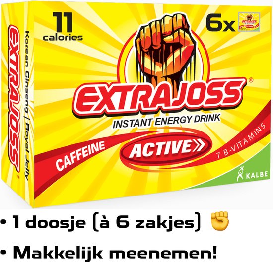 Extra Joss Active Flavour - Boisson Énergisante En Poudre - Lot De 5 Sachets - Stimulant à Base De Gelée Royale