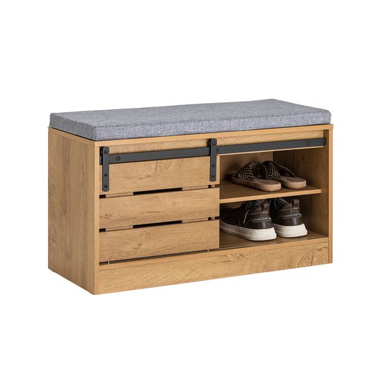 FSR201-N Banc à Chaussures Assise Rembourrée Abattant Slim 24cm – 60x24x50 cm