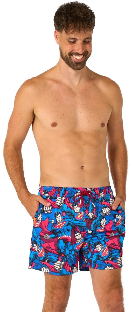 OppoSuits Zwembroek The Man of Steel - Heren Swim Short - Korte Broek - Met Trektouwtjes en Zakken - Maat XXL