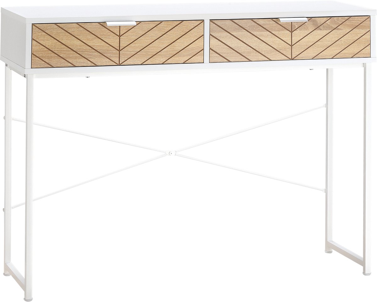 HOMCOM-Consoletafel-Spaanplaat-100x30x75cm-Wit