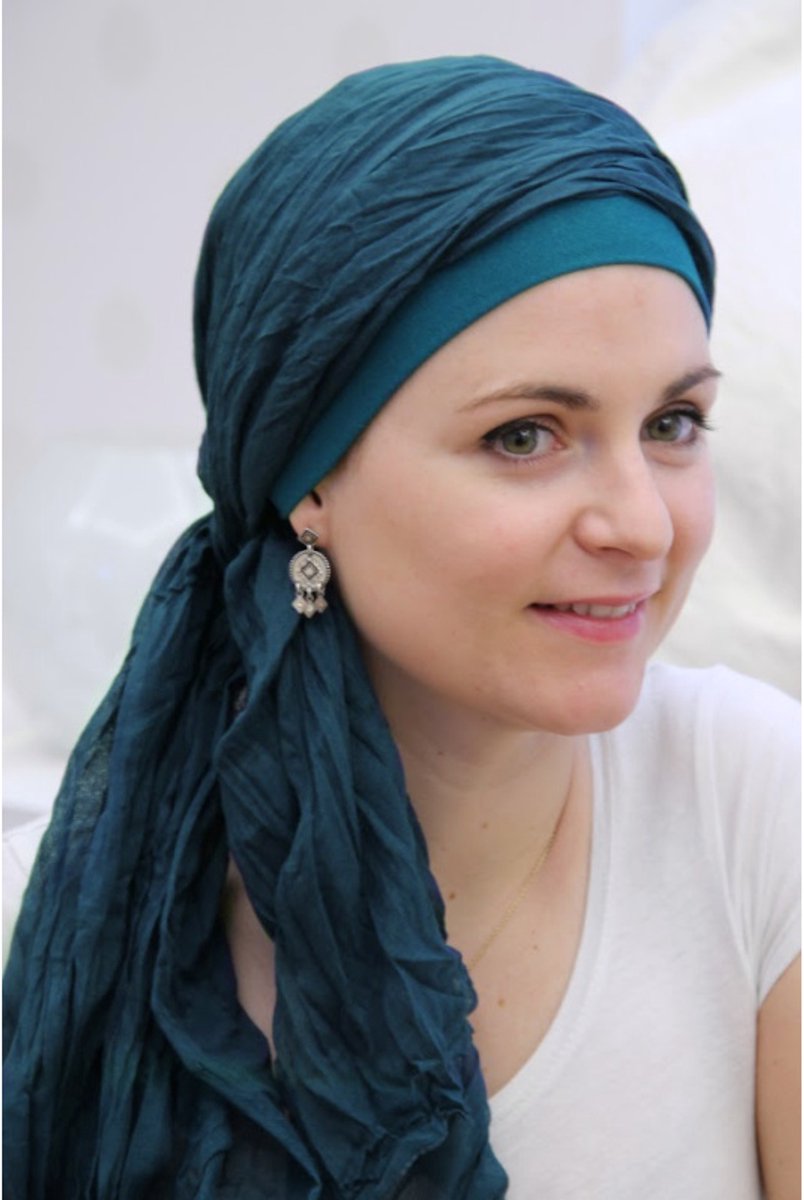 Lookhatme - chemo mutsje met sjaal - New Delhi Petrol - chemo hoofdbedekking - chemo mutsjes dames