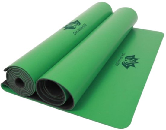 Om Namaste PU rubber Yogamat - mat voor yoga en fitness - Groen van Om Namaste — afbeelding 2