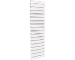 Dubbel rolgordijn - Zebra rolgordijn Klemmfix - Privacy en zonwering - Montage zonder boren - 70 x 220 cm - Wit