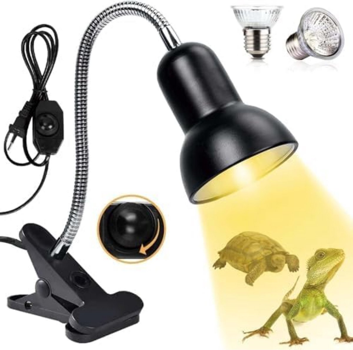 MKSS® Warmtelamp Reptielen - Terrarium - Zwart