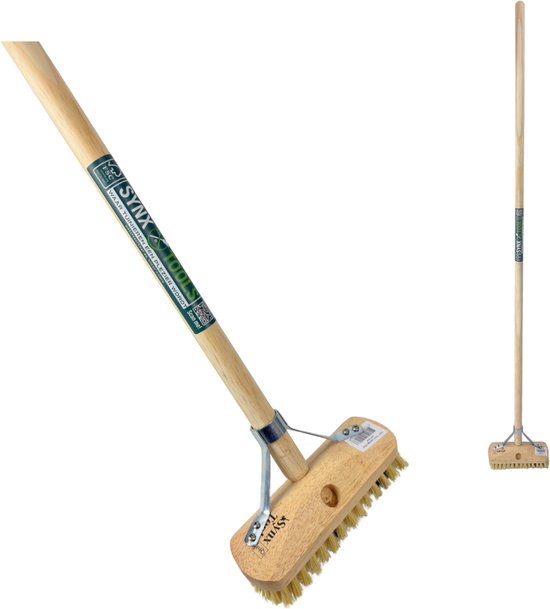 Synx Tools - Luiwagen Fiber 22cm - Laveur - Balai de nettoyage - Incl. Tige 150 cm