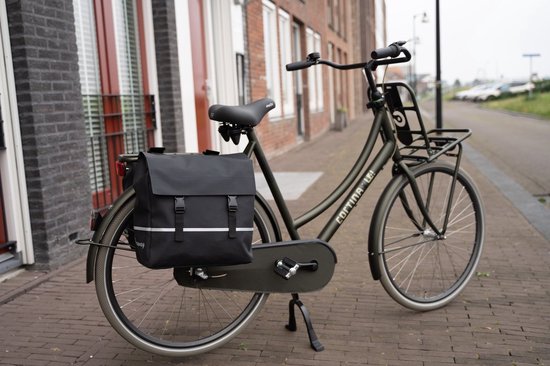 Dutch Cycle Bags Urban Dubbele Fietstas 42 Liter - Spat Waterdichte Fietstas - 2x 21 Liter (38x37x15 cm) - Zwart van FastRider — afbeelding 4