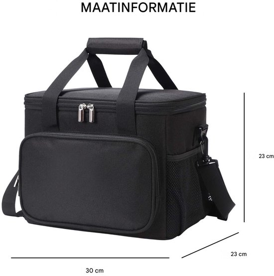 Lunchtas - Koeltas - Koeltasje - Lunchtas voor Dames en Heren - 30x23x23cm - Zwart van Merkloos — afbeelding 5